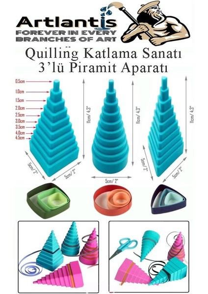 Quiling Bordür Kağıt Sarma Piramit Aparatı 1 Adet Quling Plastik Üç Boyutlu Kağıt Şeritleri Şekillendirme