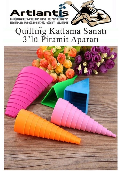 Quiling Bordür Kağıt Sarma Piramit Aparatı 1 Adet Quling Plastik Üç Boyutlu Kağıt Şeritleri Şekillendirme modelleri