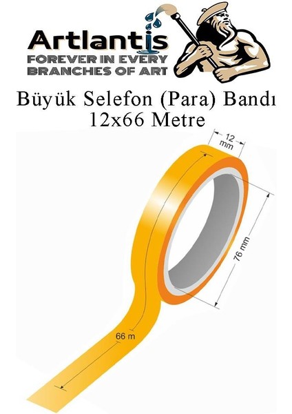 Büyük Bant Kesme Makinesi Siyah ve 3 Adet 12X66 Metre Bant Masa Üstü Bant Makinesi Bant Kesici
