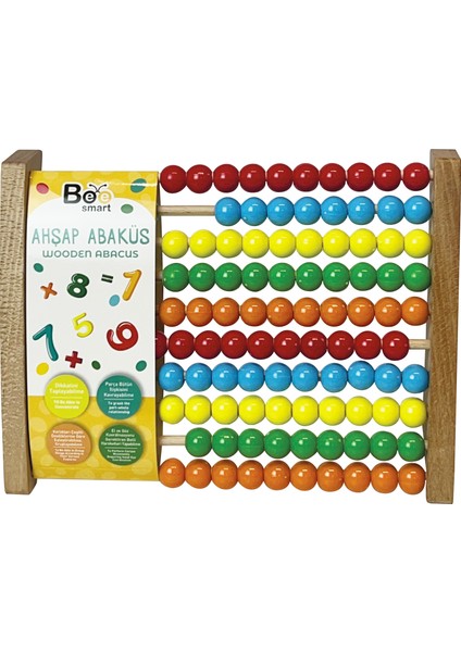 Montessori Renkli Ahşap Abaküs / 12 Ay / Eğitici, Öğretici ve Güvenli Çocuk Oyuncağı