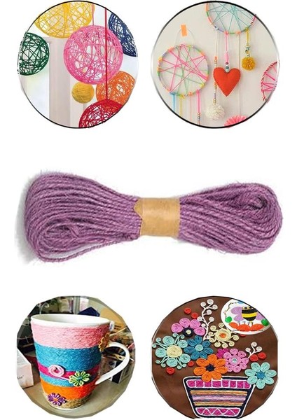 Renkli Jüt Kırnap Ipi 10 Metre 1 Adet Mumlu Kırnap Iplik Kendir Ip Doğal Renkli Ip Süsleme fiyatları