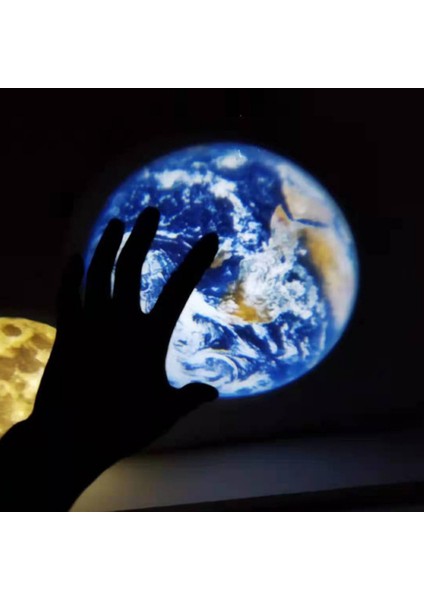 Ay Işığı Projeksiyon Lambası Gece Lambası USB Şarjlı Kristal Lens Dekoratif Işık Fotoğraf Arka Plan Işığı Romantik Hediye Yatak Odası Duvar Işığı Mood Light