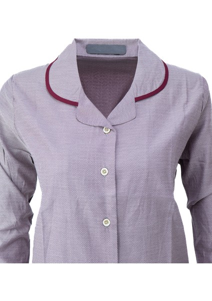 Kadın Şık Klasik Model Pijama Takımı Premium %100PAMUK Poplin Kumaş Düğmeli Tarz Model Cepli