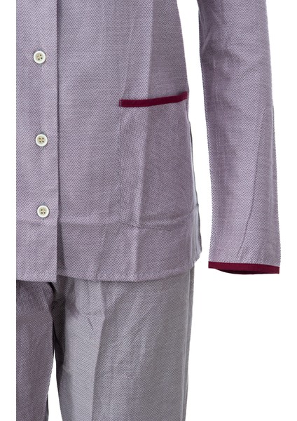 Kadın Şık Klasik Model Pijama Takımı Premium %100PAMUK Poplin Kumaş Düğmeli Tarz Model Cepli