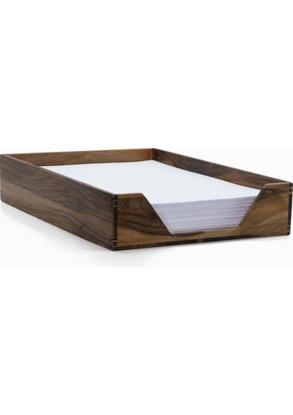 Reka A3 Kağıt Tepsisi & Evrak Kutusu - 500 Adet Kağıt Alır - Ceviz Ağacından