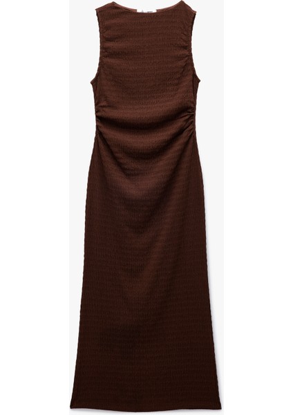 Kolsuz Büzgülü Midi Elbise modelleri