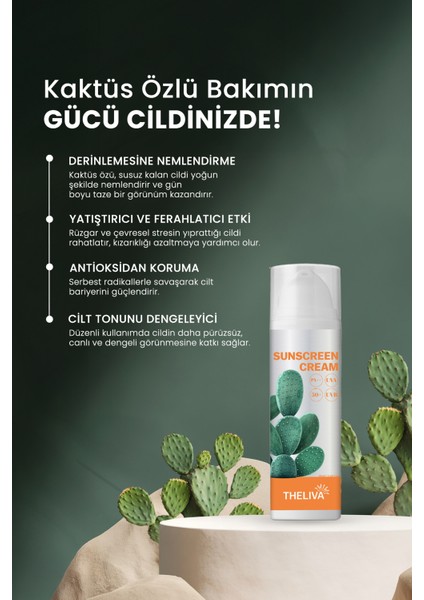Güneş Kremi Kaktüs Özlü SPF 50 Nemlendirici Karma Cilt Tipleri Vücut Yüz Güneş Kremi 50 ml fiyatları