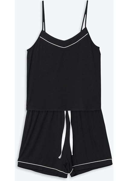 V Yaka Askılı Kadın Şortlu Pijama Takımı (S5)
