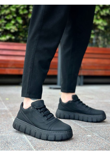 ET0666 Siyah Yüksek Taban Erkek Günlük Ayakkabı modelleri
