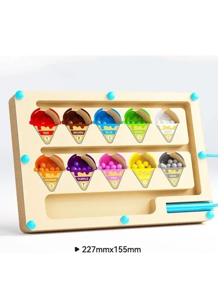 Montessori Manyetik Renk Sıralama Oyunları Labirent Kurulu Kalem Hareketli Boncuk Oyunları Ahşap Kontrol Duyusal Oyun Kidscolor Için Eğitim Oyuncakları: Basit Bulma (Yurt Dışından)