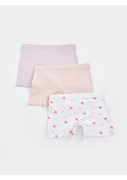 Beli Lastikli Kız Çocuk Boxer 3'lü (S5)