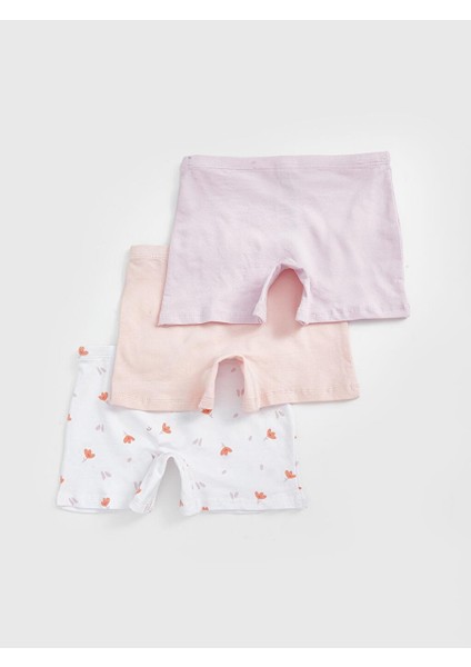 Beli Lastikli Kız Çocuk Boxer 3'lü (S5)