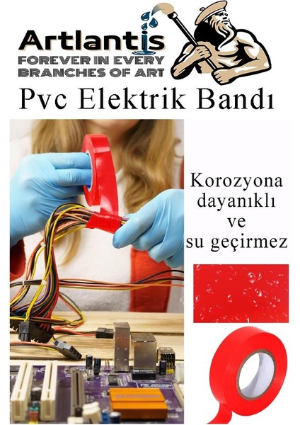 Renkli Elektrik Bandı 20 Adet Pvc Izolo Bant Elektrikçi Bandı Su Geçirmez Isıya Dayanıklı Yalıtım Bandı