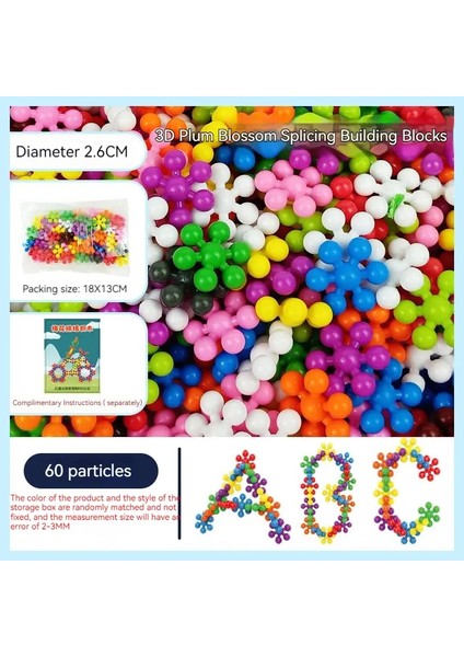 Çocuklar Renkli Plastik Erik Çiçeği Yapı Taşları Eğlenceli Monte Edilmiş Kar Tanesi Parçaları Aydınlatma Erken Eğitim Oyuncak: Opp 60PCS (Yurt Dışından)