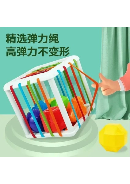 Bebek Şekli Sıralama Oyuncakları Çocuklar Montessori Eğitim Oyuncakları Fine Motor Beceri Çekimi Için Elastik Bantlar ile Renkli Duyusal Küp Oyuncakları: Gökkuşağı Küpü (Yurt Dışından)