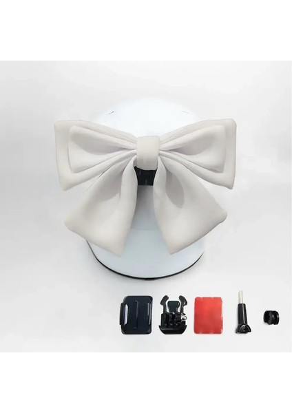 Sevimli Motosiklet Kask Hızlı Dismantling Bowknot Dekorasyon Elektrikli Bisiklet Kask Vücut Pamuk Yay Dekorasyonu Kız Kadınlar Renk: Beyaz (Yurt Dışından)