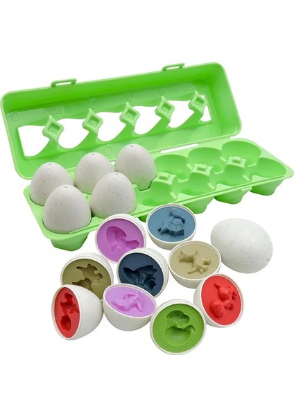 Eşleştirme Yumurta Oyuncakları 1 2 3y Montessori Oyuncaklar Paskalya Yumurtaları Bebek Renk Şekil Sıra Oyunları Eğitim Öğrenme Oyuncakları Çocuk Renk: 12 Pcs Dinozor (Yurt Dışından)