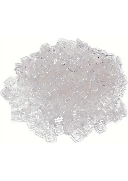 100PCS Şeffaf 1x1 Nokta Ince Tuğla Küçük Parçacıklar Yapı Taşları Şeffaf Parçalar Iki Boyutlu Kod Eğitim Çocuk Rengi: Şeffaf (Yurt Dışından)