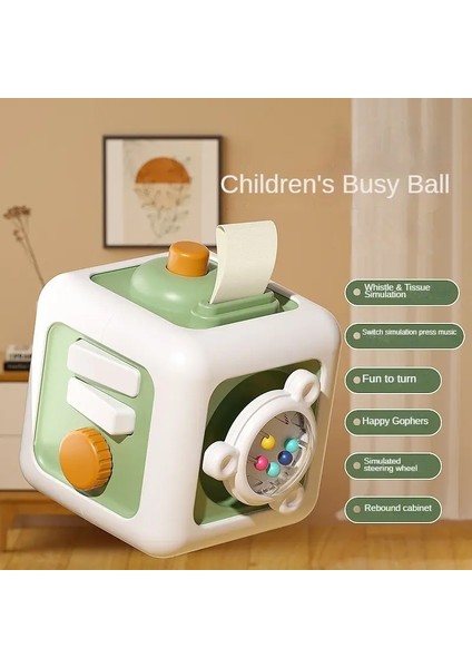 6 Inç 1 Montessori Eğitim Oyuncakları Duyusal Meşgul Meşgul Bebek Uygulama Becerileri Çekmece Küp Fidget Kız Boy Renk Için Eğitim Oyuncakları: Yeni Yeşil (Yurt Dışından)