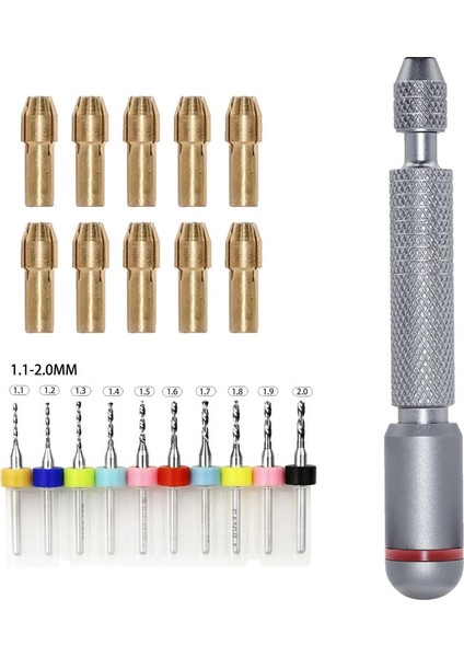 11 Veya 21 Parçalı Iğne Mengene Seti Dekompresyon El Bükülme Matkap Çift Yatak Döner Değiştirilebilir Farklı Sizescolor: 0.1-1.0mm Matkap (Yurt Dışından)