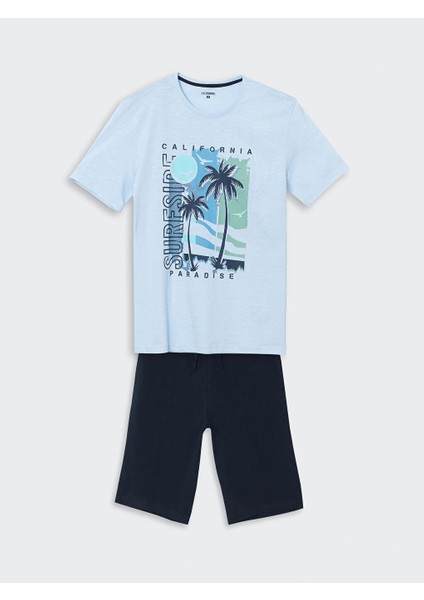 Standart Kalıp Erkek Şortlu Pijama Takımı (S5)