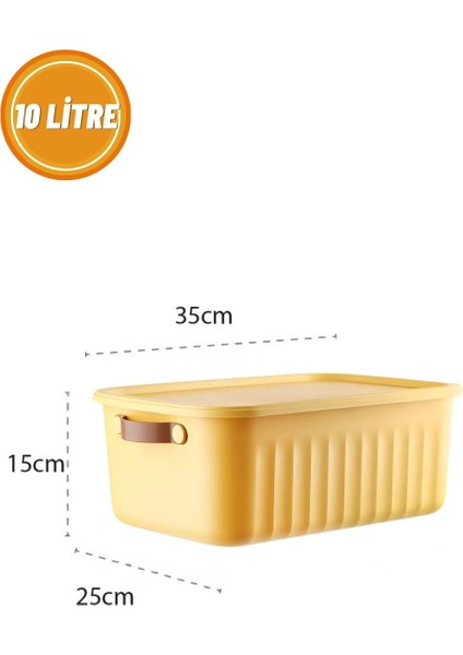 10 Litre Kapaklı Çok Amaçlı Saklama ve Düzenleme Kutusu