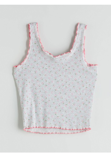 U Yaka Çiçekli Kadın Şortlu Pijama Takım (S5)