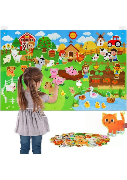 Çiftlik Hayvanları Hikaye Panosu Seti Hikaye Anlatımı Erken Öğrenme Etkileşimli Oyun Kiti Duvar Asma Bulmaca Oyuncakları Için Gewerscolor: C (Yurt Dışından)