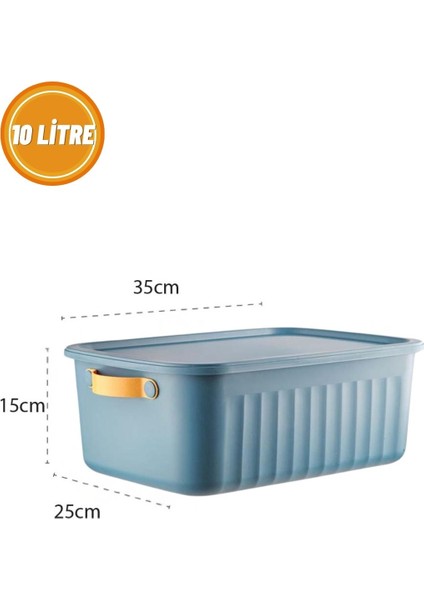 10 Litre Kapaklı Çok Amaçlı Saklama ve Düzenleme Kutusu