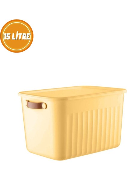 15 Litre Kapaklı Çok Amaçlı Saklama ve Düzenleme Kutusu