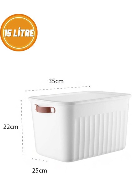 15 Litre Kapaklı Çok Amaçlı Saklama ve Düzenleme Kutusu