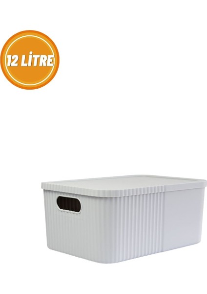 12 Litre Kapaklı Büyük Saklama ve Düzenleme Kutusu