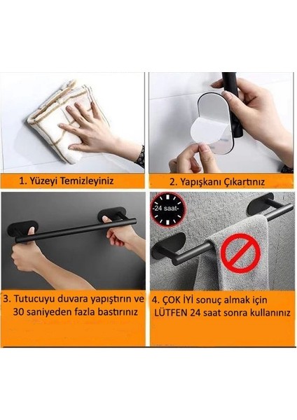 Glare Çubuklu Kendinden Yapışkanlı Askılık Oval Ikili Mat Siyah
