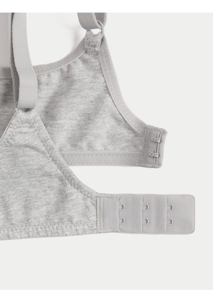 3'lü Pamuklu T-Shirt Sütyeni Seti indirimleri