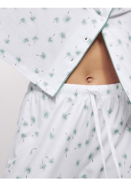Pamuk-Modal Karışımlı Desenli Pijama Takımı
