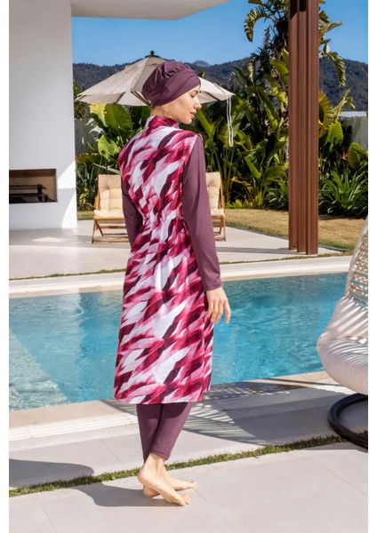 Tam Kapalı Uzun Jile Model Hızlı Kuruyan Tesettür Mayo - 2530 fiyatları