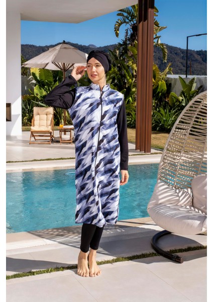 Tam Kapalı Uzun Jile Model Hızlı Kuruyan Tesettür Mayo - 2529 fırsatları