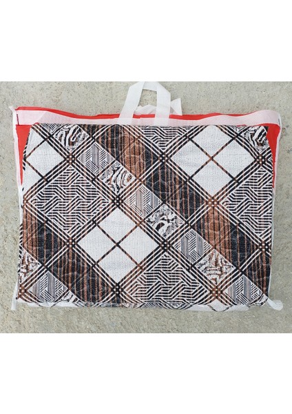 Savan 4m2 Pamuklu Lastiksiz Halı Ört, Çok Amaçlı, Piknik Ört (170 x 245)-KARELI Kahve