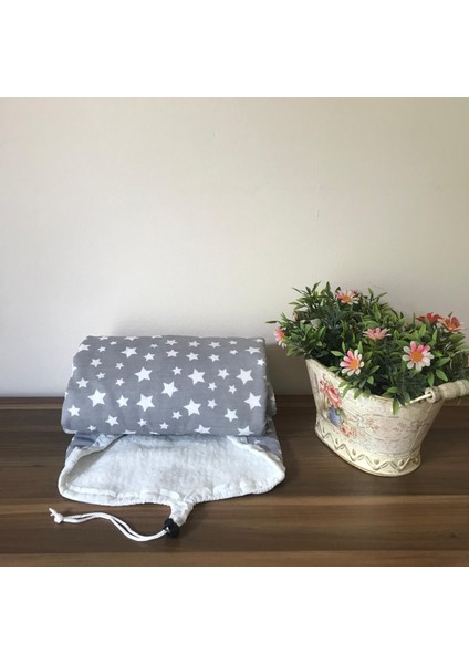 İpli Ayarlanabilir storperli Ütü Masası Kılıfı örtüsü bezi Ahter Gri 55x140 cm