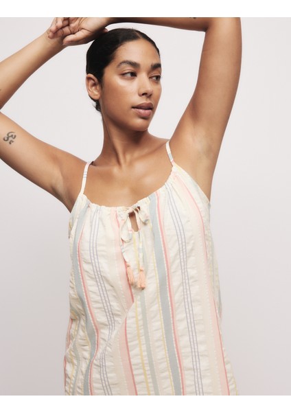 Pamuk Karışımlı Çizgili Gecelik fiyatları