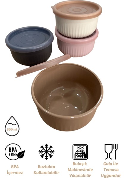 x Vipahmet Vakumlu Saklama Kabı 4'lü Set, 0,30 Lt