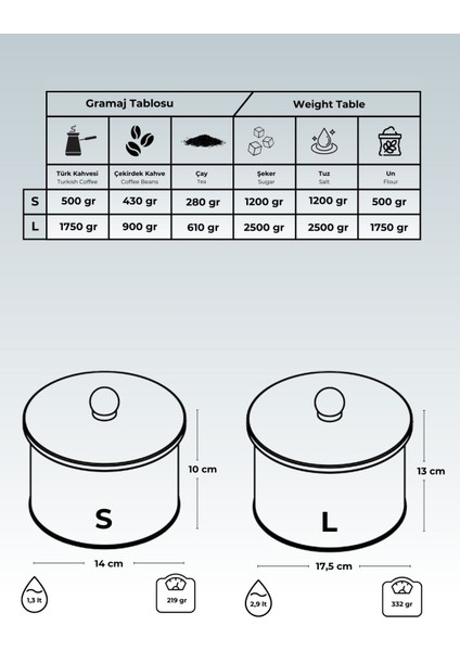 Forrest Desenli Metal Saklama Kabı Seti - 2'li Set (1,3 Lt - 2,9 Lt) ERB53U3