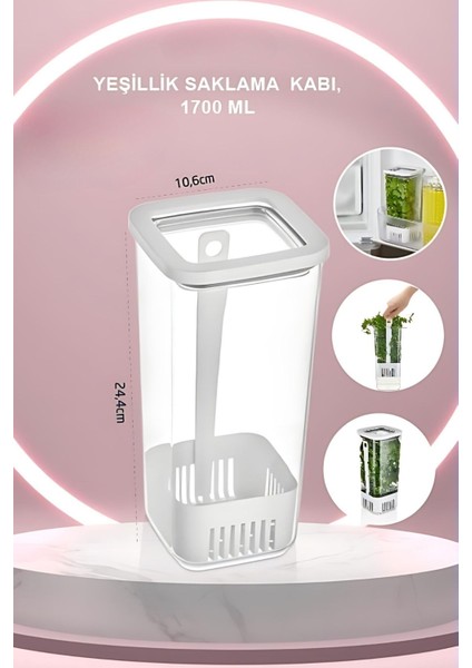 Yeşillik Saklama Kabı 1700 ml