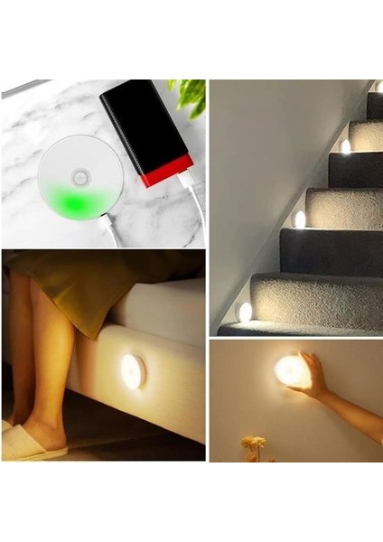 Büro Ev Ofis Yazlık Için USB Şarjlı Hareket Sensörlü Mıknatıslı Yaıpışır Gün Işıklı LED Spot Lamba