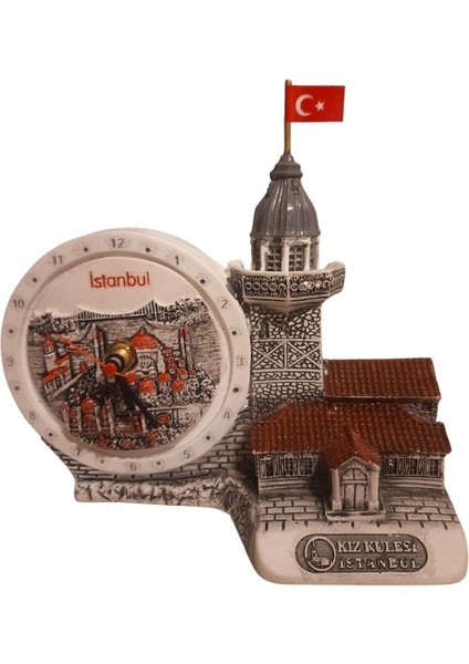 Kız Kulesi ve Saatli Masa Süsü Dekor