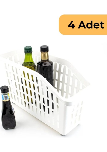 13 L Tekerlekli Düzen. Sepet, 4'lü Set, Beyaz