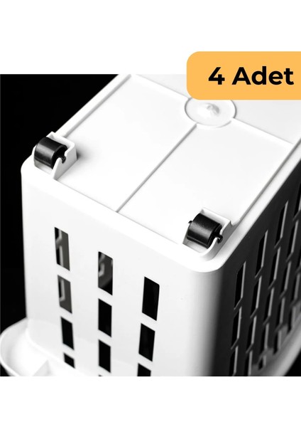 13 L Tekerlekli Düzen. Sepet, 4'lü Set, Beyaz