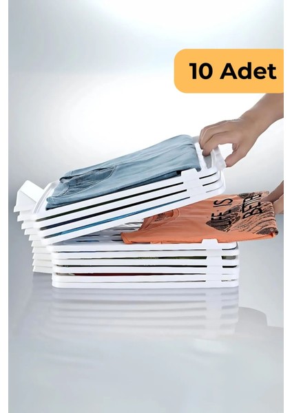 Beyaz T-Shirt Düzenleyici 10'lu Set, Beyaz Tr Plastik