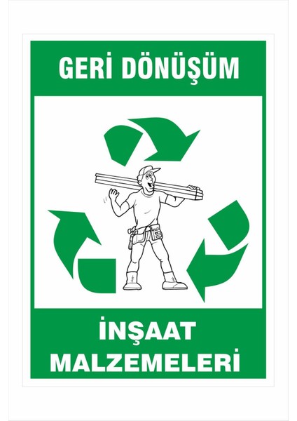 Geri Dönüşüm Inşaat Malzemeleri 25X35CM Dakota Iş Güvenliği Uyarı Ikaz Levhası