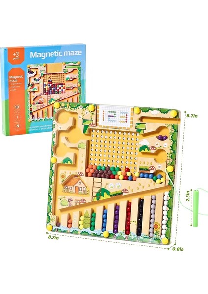 Manyetik Renk Numarası Labirent 2 Içinde 1 Ahşap Montessori Manyetik Boncuklar Yeni Motor Oyuncak Okul Öncesi Activitiecolor Için Puzzle Labirent: Manyetik Labirent (Yurt Dışından)